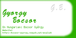 gyorgy bocsor business card